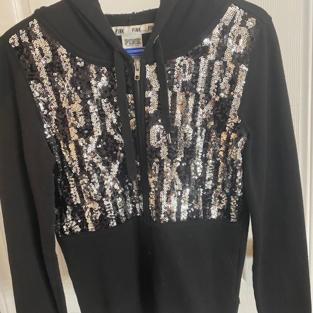 Sequin Zip-up Hoodie from PINK Victoria’s Secret